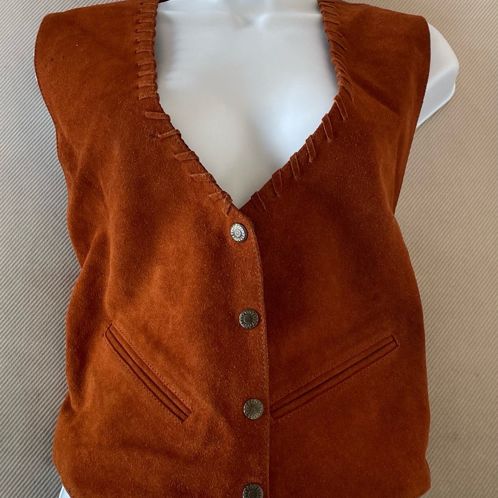 Rust suede vest